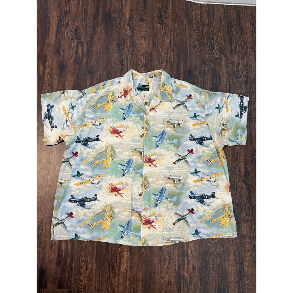 Moon Dog Shirt Co Men’s Shirt 3XL Handmade Aerospace Old Warplanes Short Sleeve